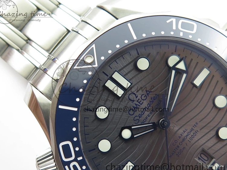 0324 Seamaster Diver 300M ORF 1:1 Best Edition Blue Ceramic Gray Dial on SS Bracelet A HighQuality 7867